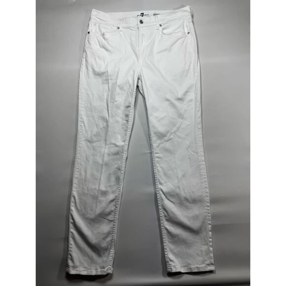7 For All Mankind Other - 7 For All Mankind Men's Slimmy Straight Leg White Denim Jeans - Size 38 (37x32)